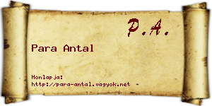 Para Antal névjegykártya
